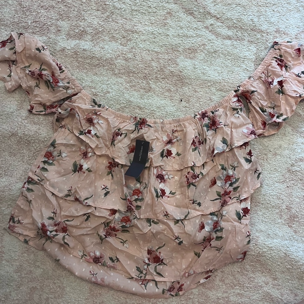 Pink boho off the shoulder top